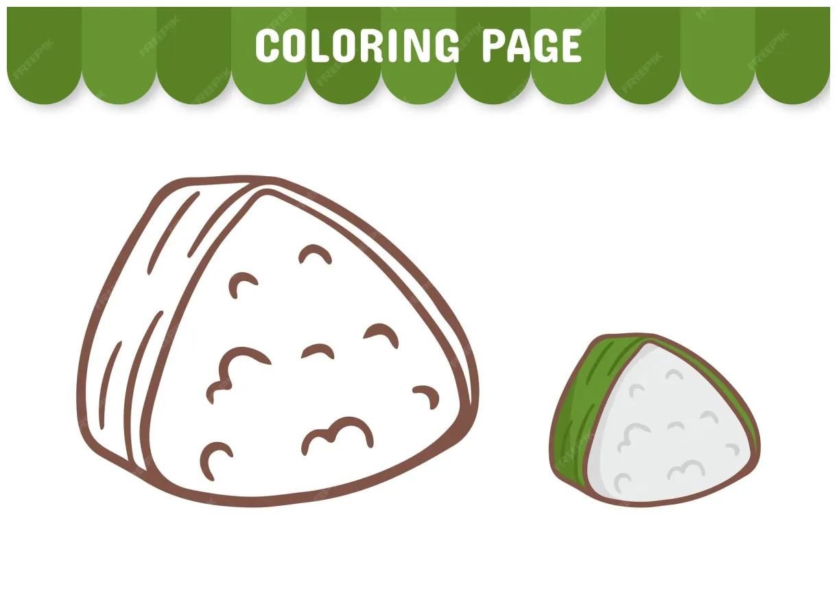 Premium vector coloring page of asian food worksheet for children