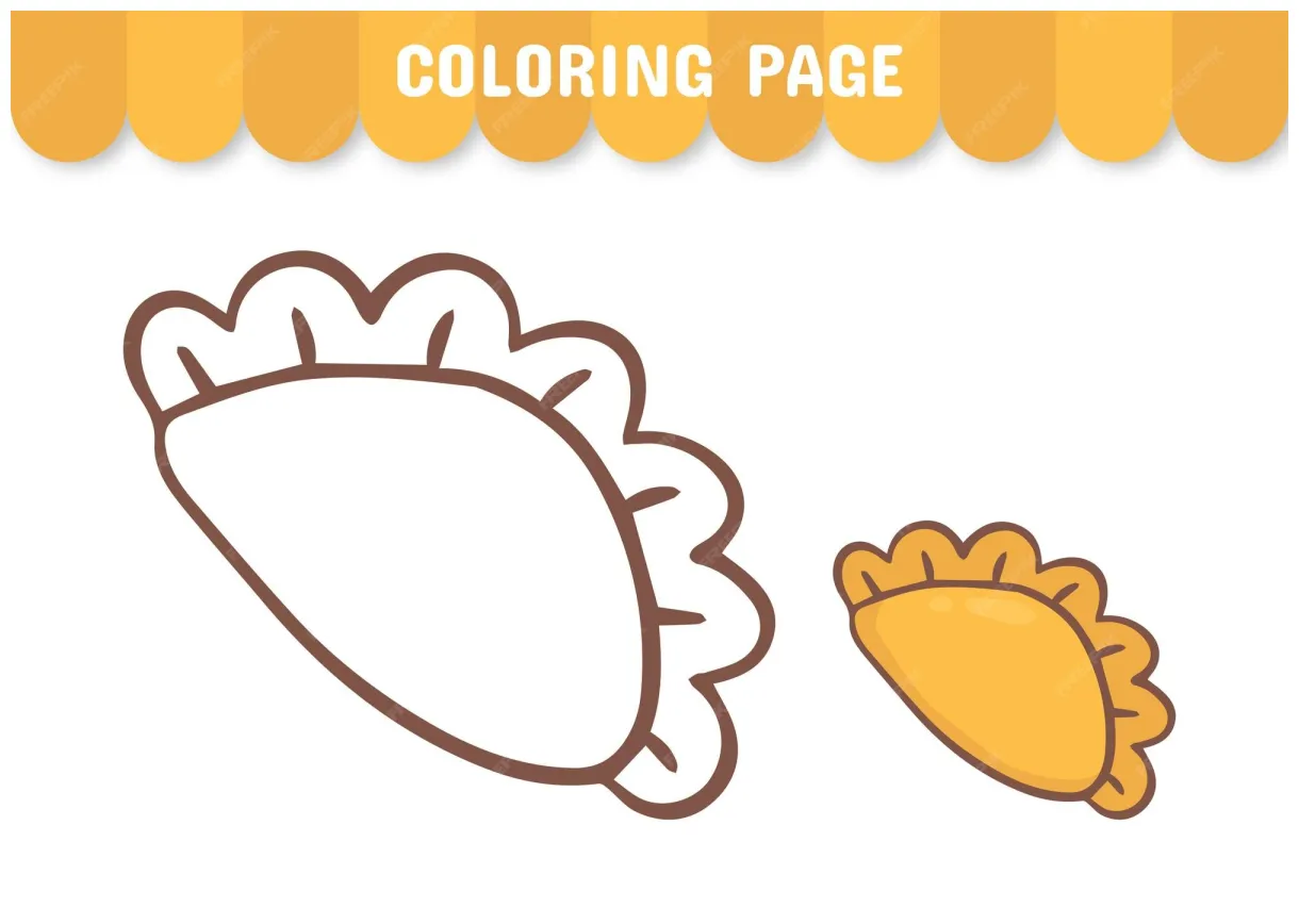 Premium vector coloring page of asian food worksheet for children