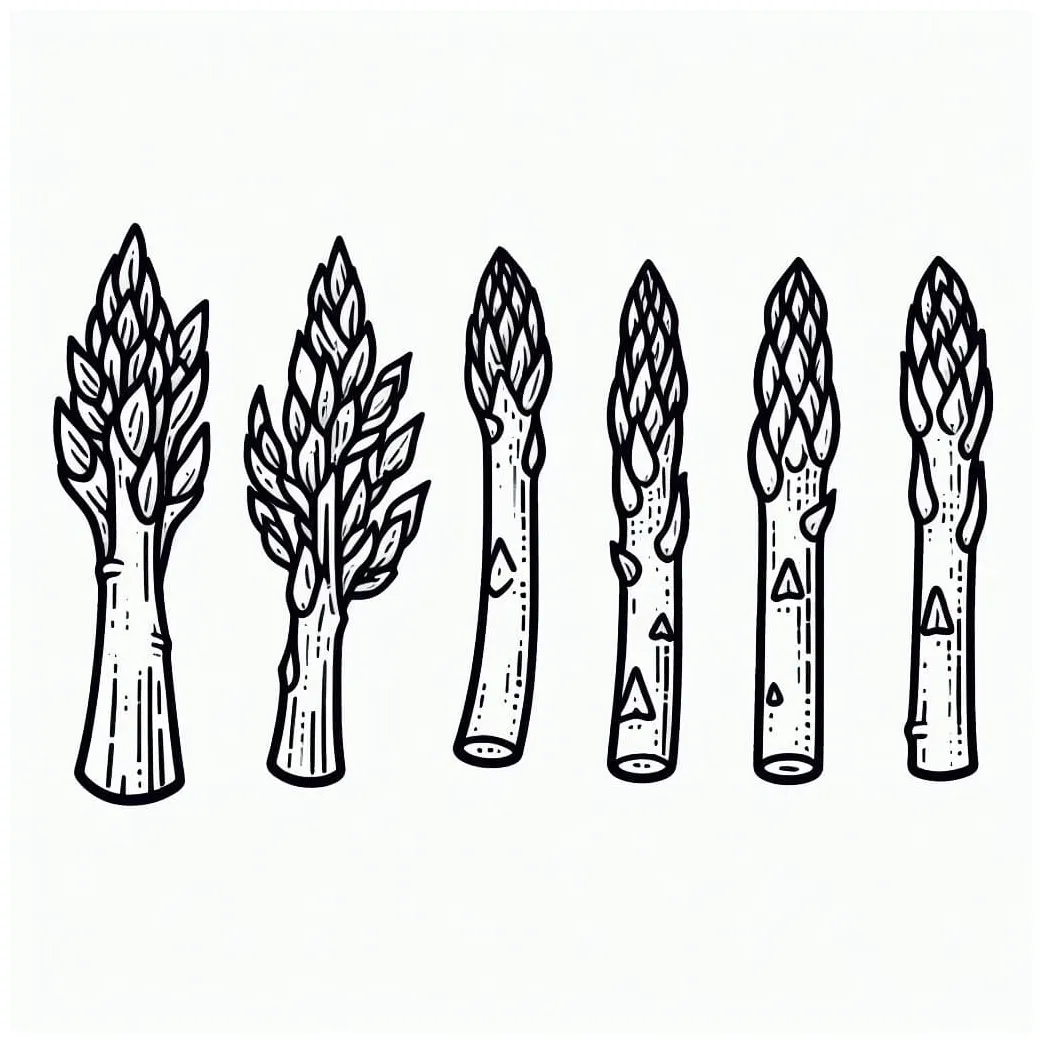 Asparagus printable coloring page download, print or color online for