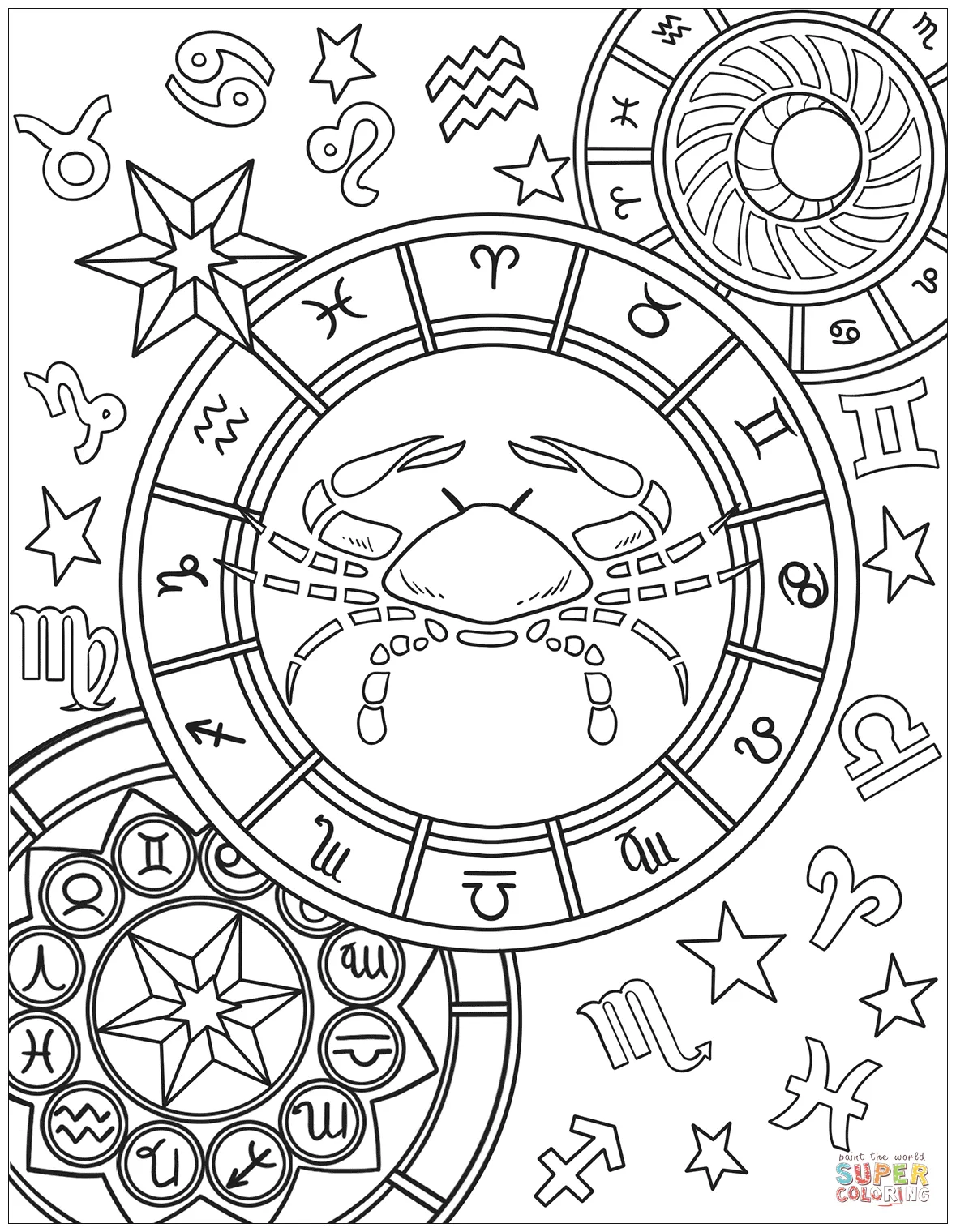 Astrology coloring pages at getcolorings free printable colorings