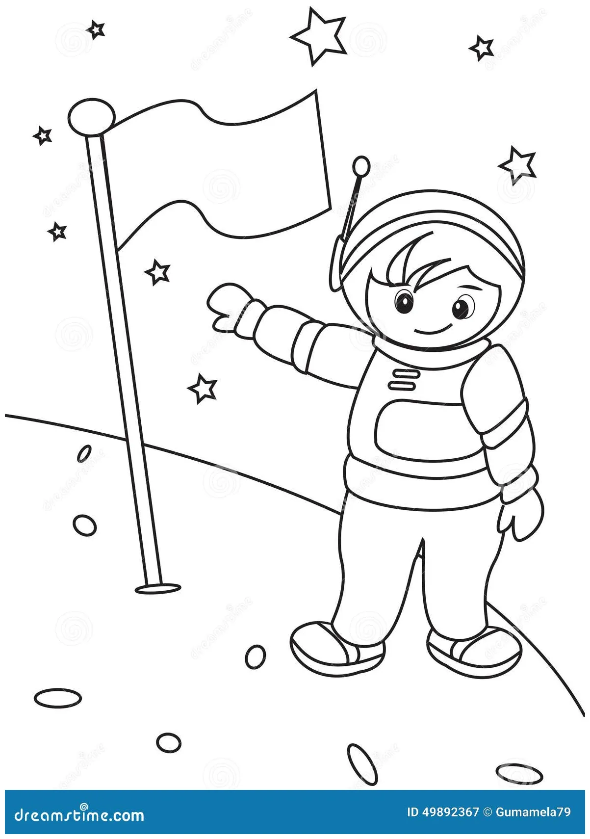 Astronaut Coloring Page Vector Illustration | CartoonDealer.com #198749214