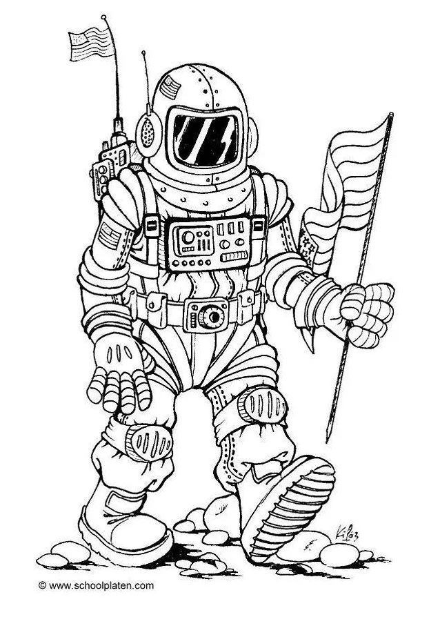 Coloring page astronaut free printables img 3551