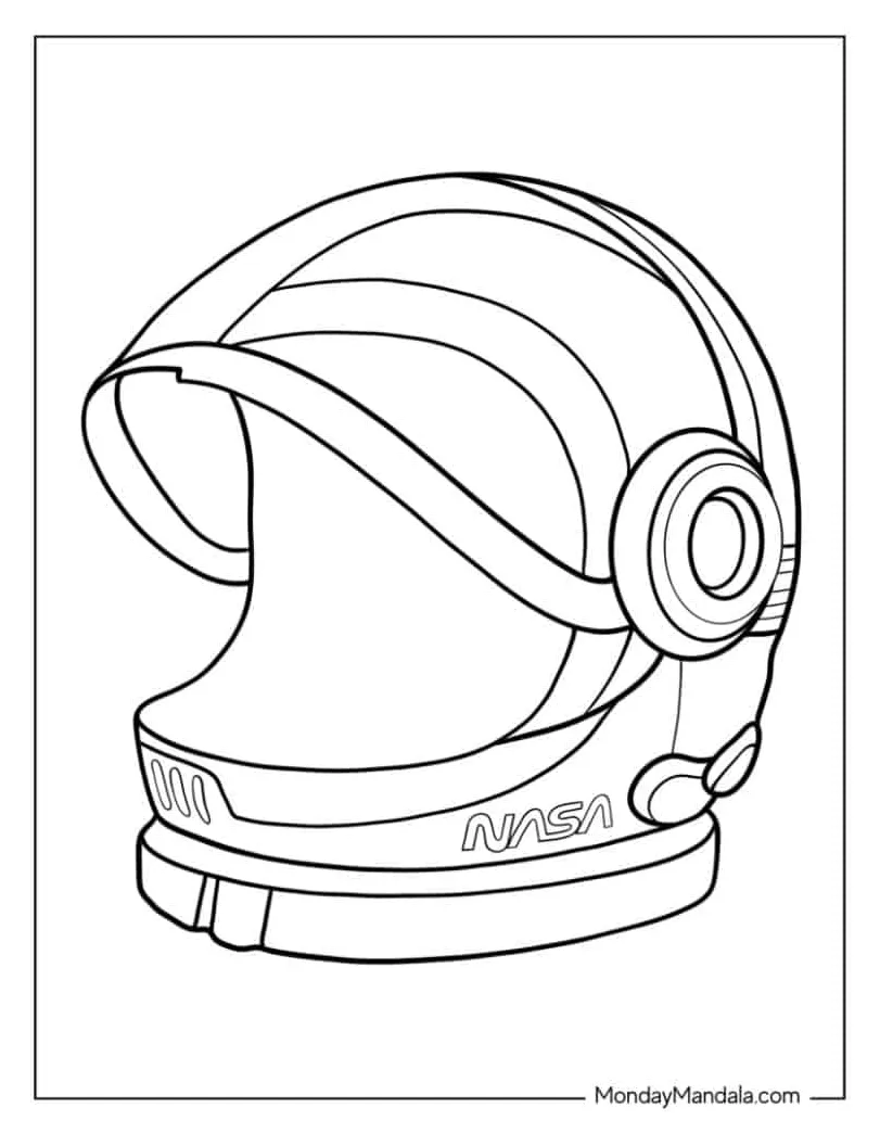 Astronaut man on space coloring page