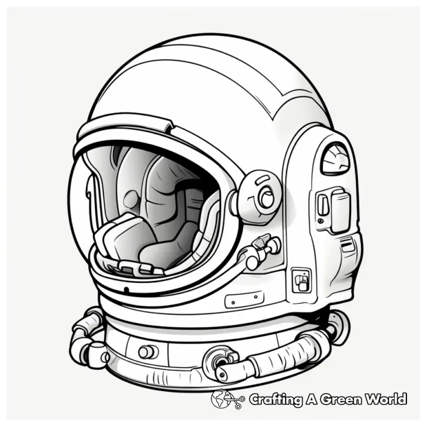 Astronaut Helmet Coloring Pages - Free & Printable!