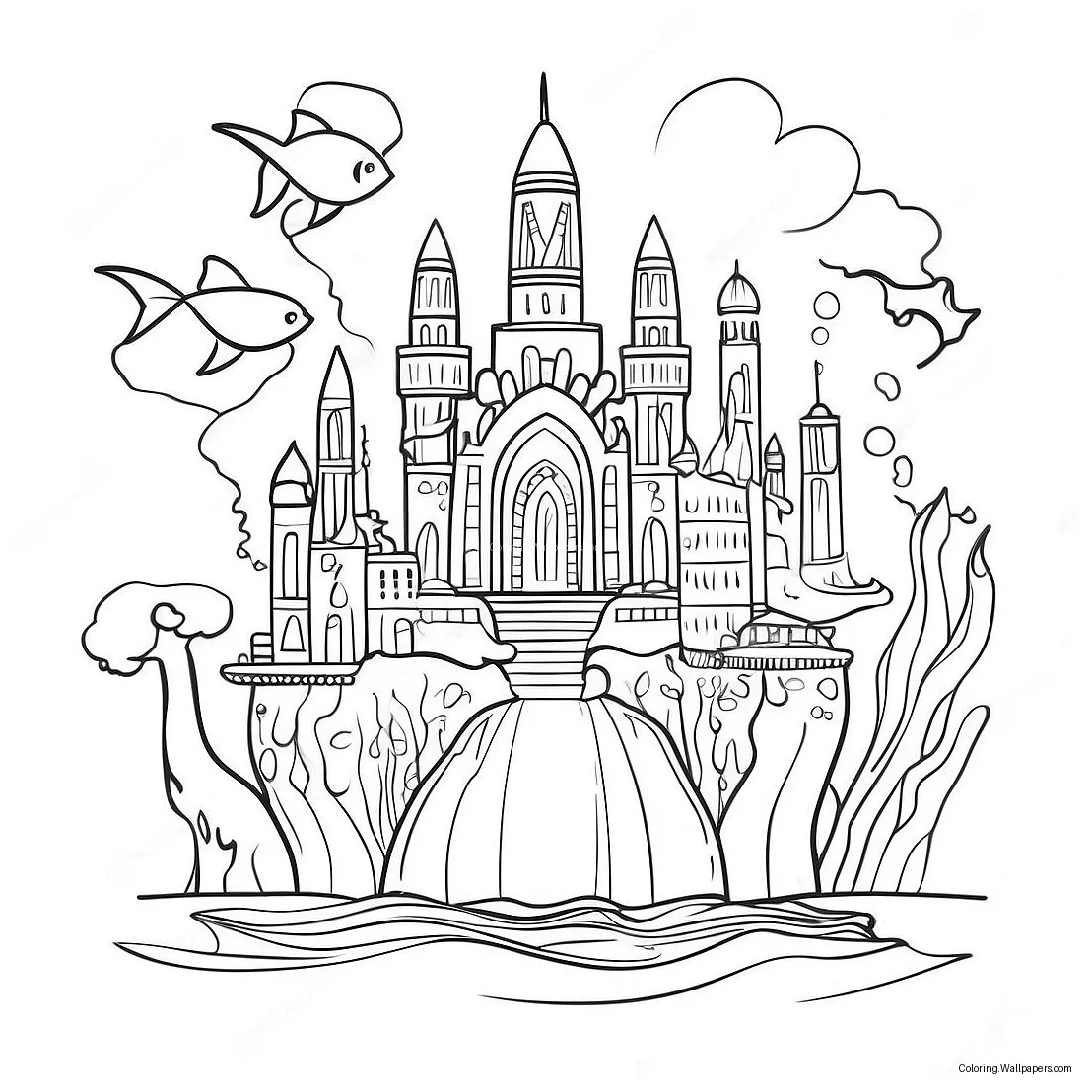 Atlantis underwater city coloring page 72194-57155
