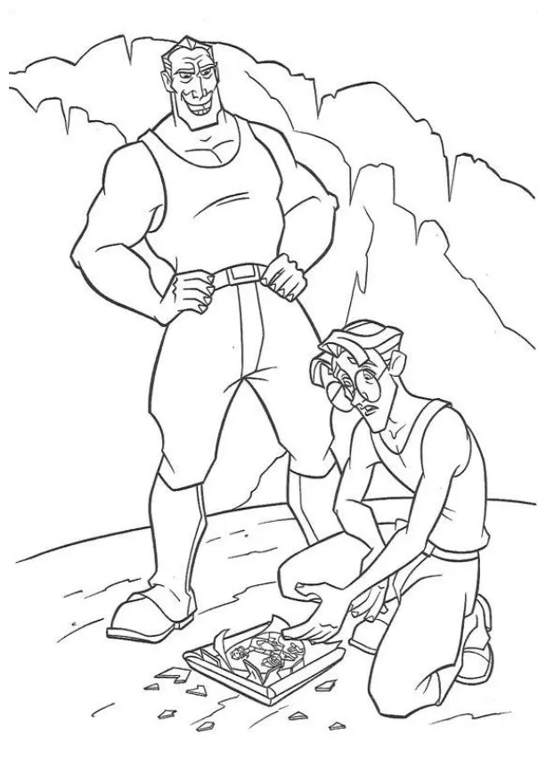 Kids-n-fun create personal coloring page of atlantis, the sunken