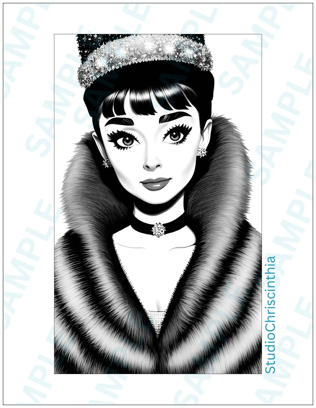 Audrey Hepburn Coloring Page, Audrey Hepburn Wall Art, Self-care