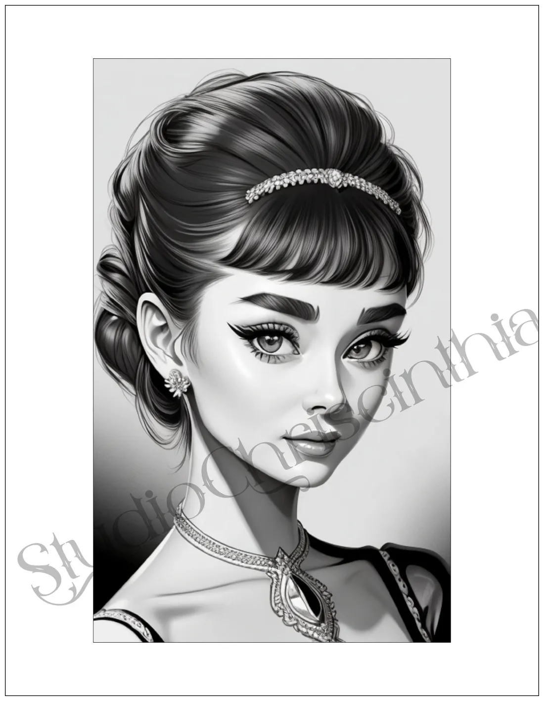 Grayscale, self-care coloring, wall art