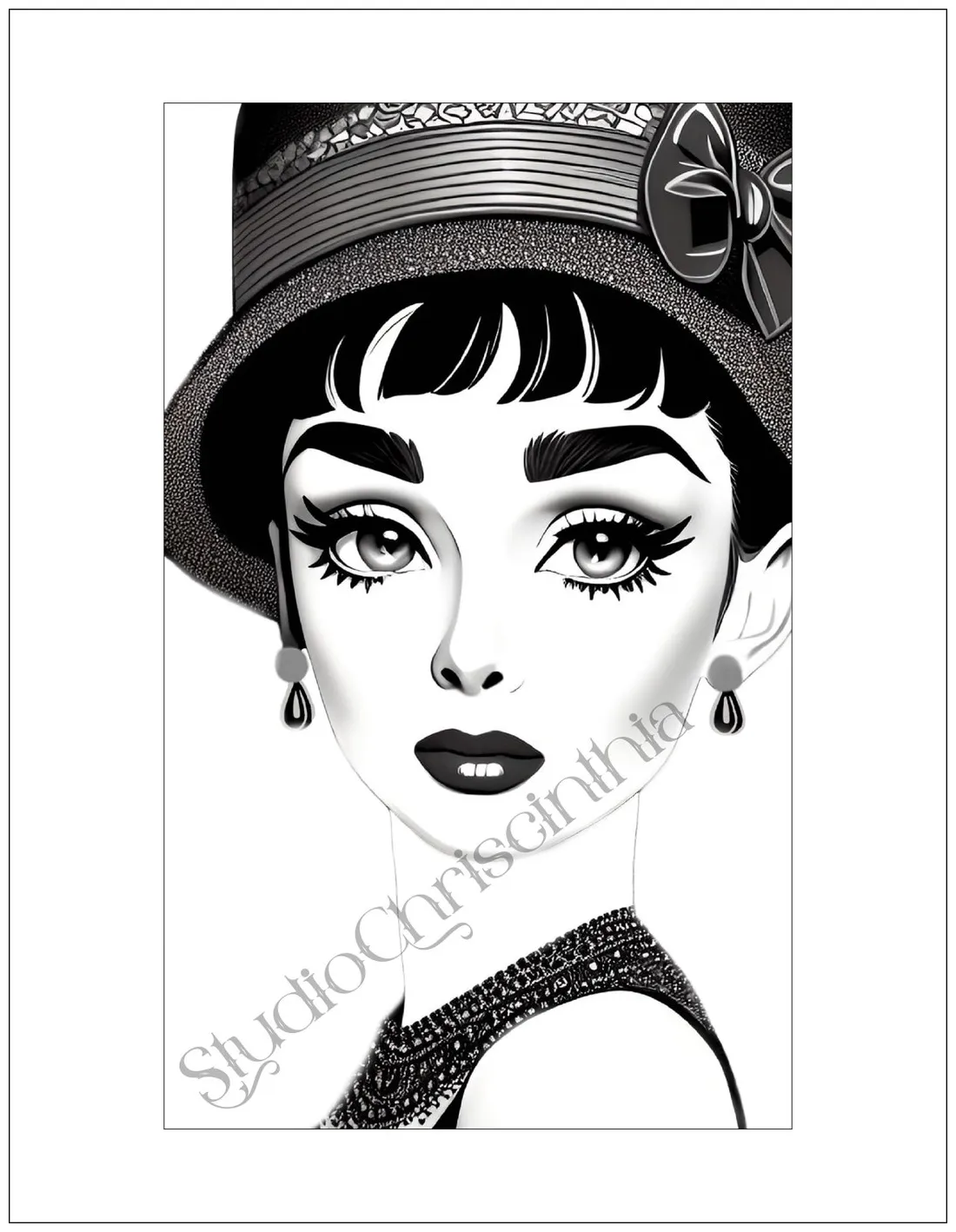 Christmas 2024, adult coloring page, self