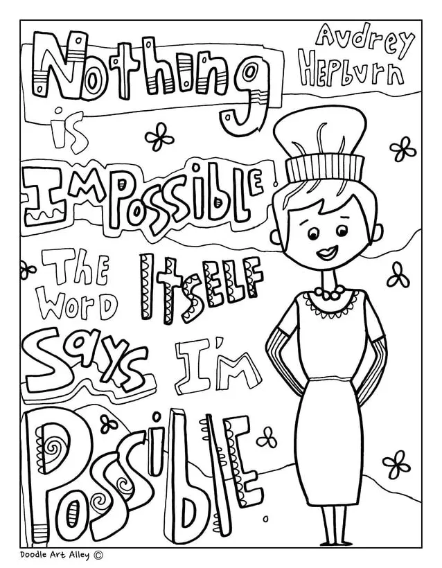 #color #coloring #audreyhepburn women in