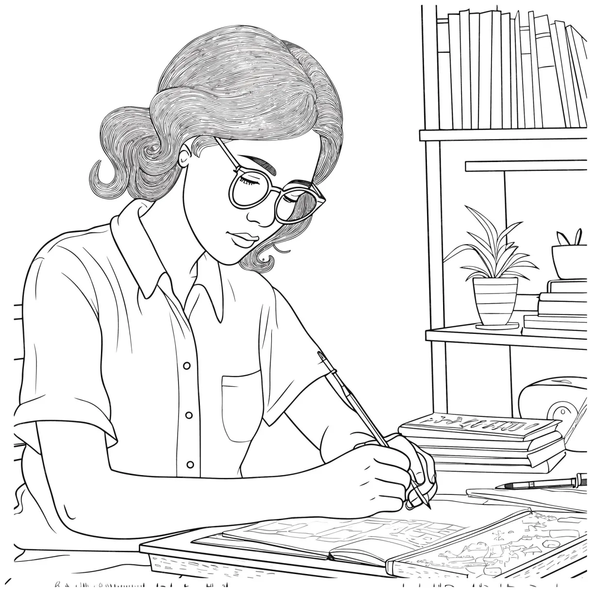 Premium vector illustartion coloring book page family