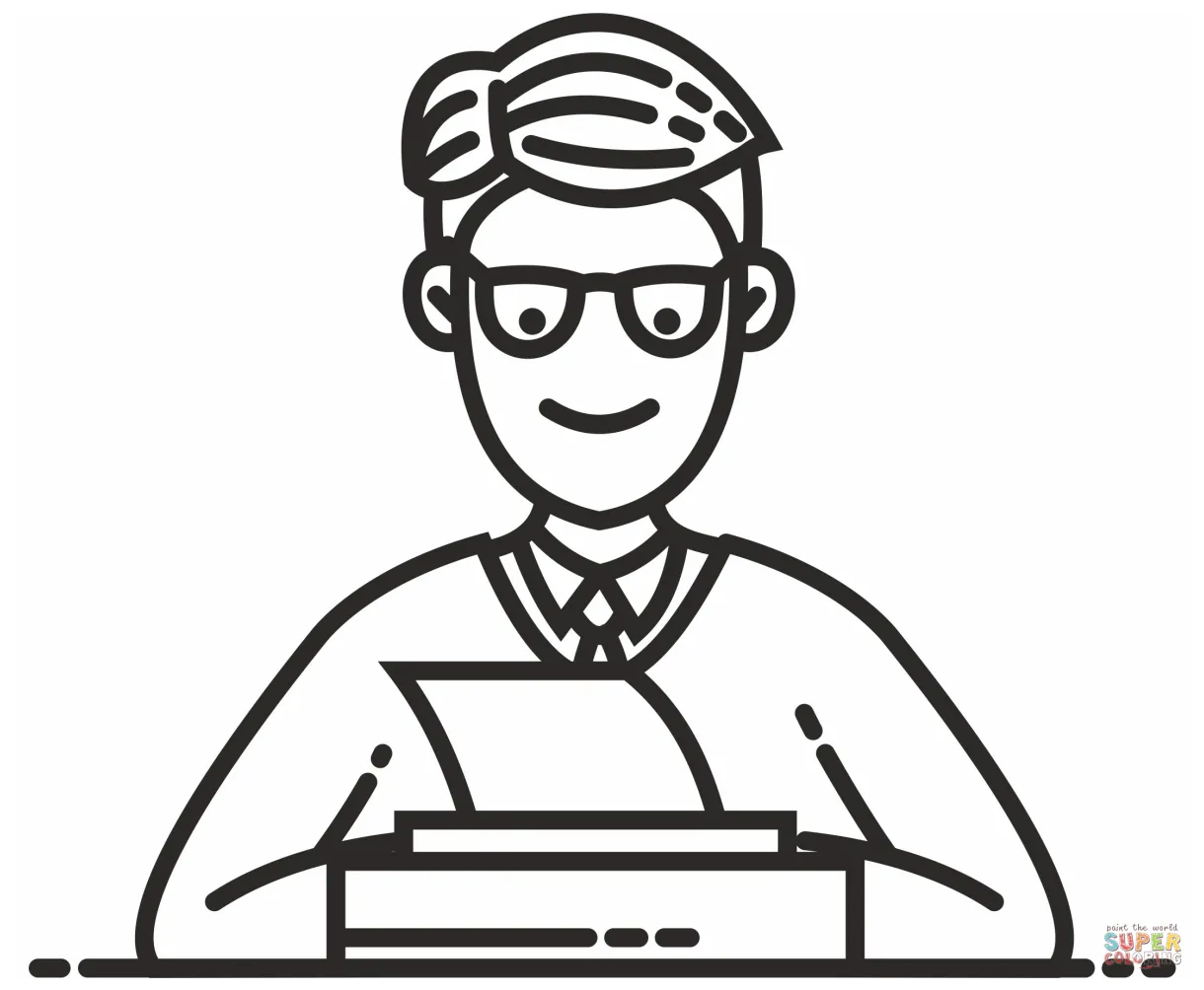 Writer coloring page free printable coloring pages