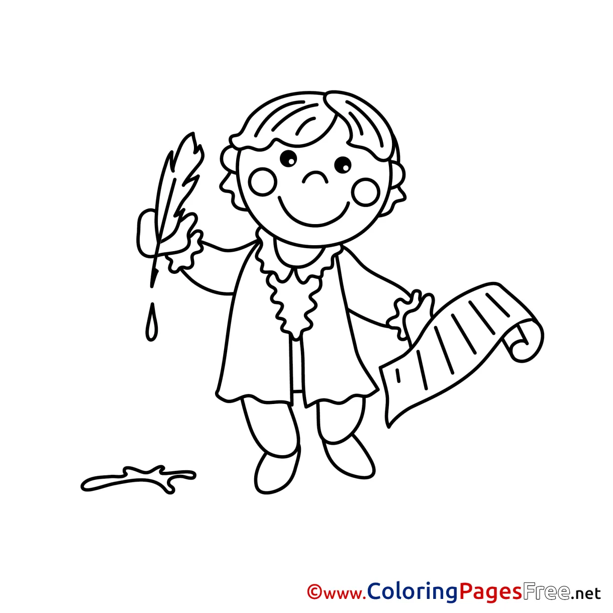 Writer free colouring page download