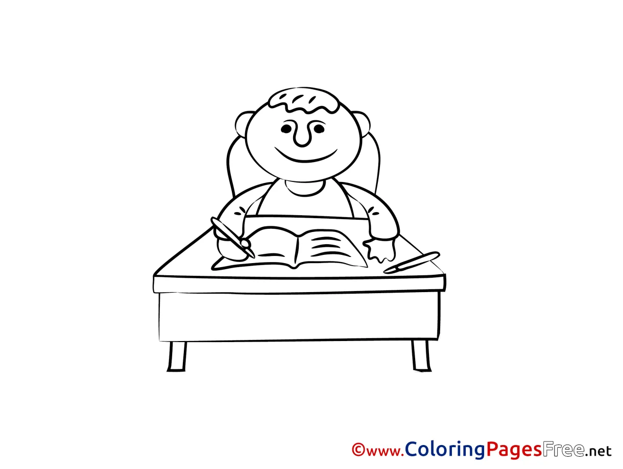 Writer free colouring page download