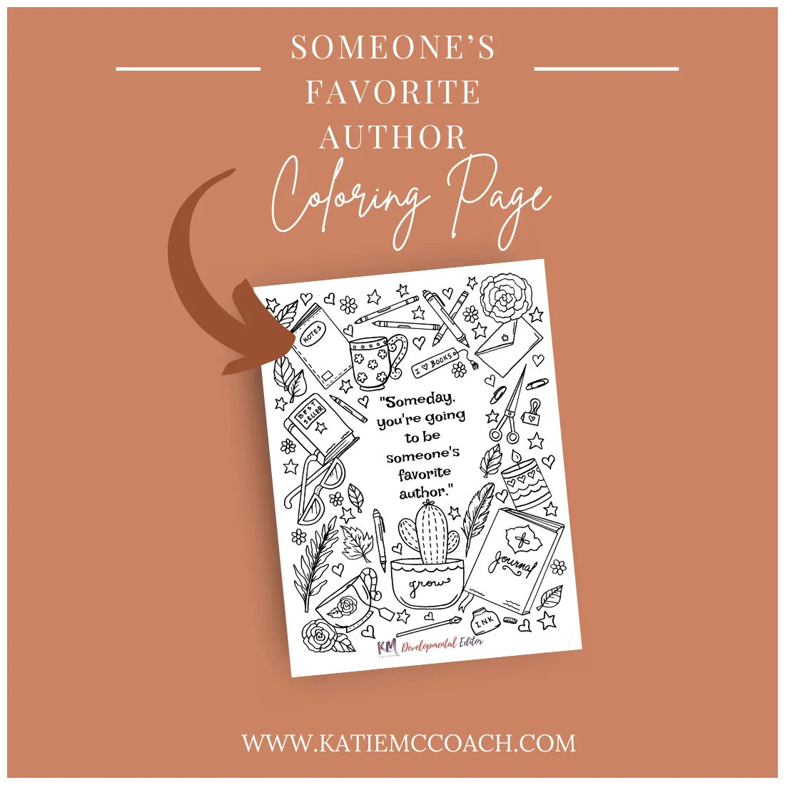 Someone's favorite author coloring page katie mccoach