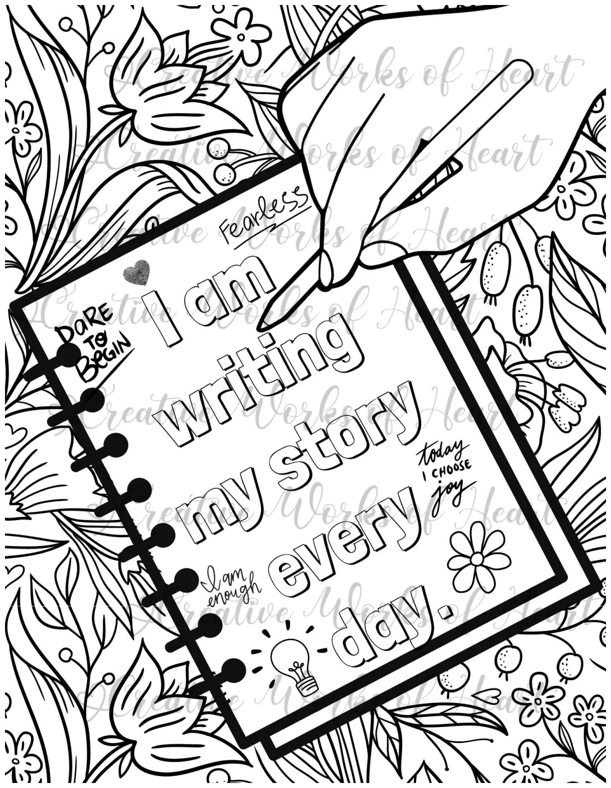 Writing coloring page