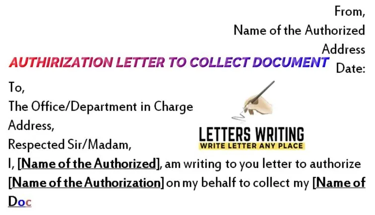 Authorization letter sample to collect document