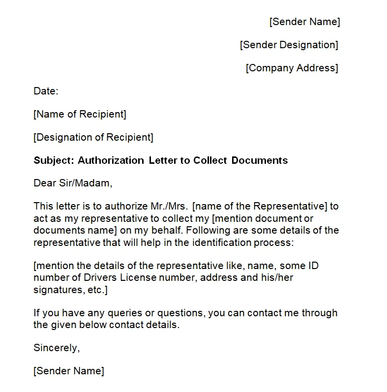 10 most common authorization letter samples