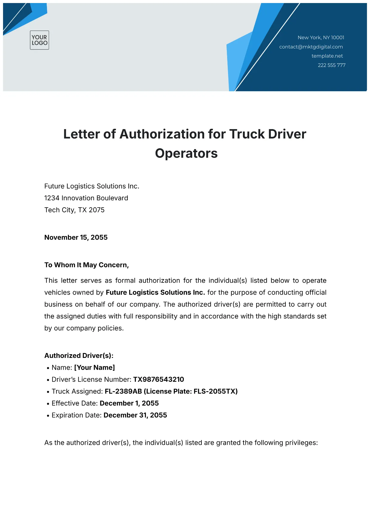 Free vehicle authorization letter template to edit online