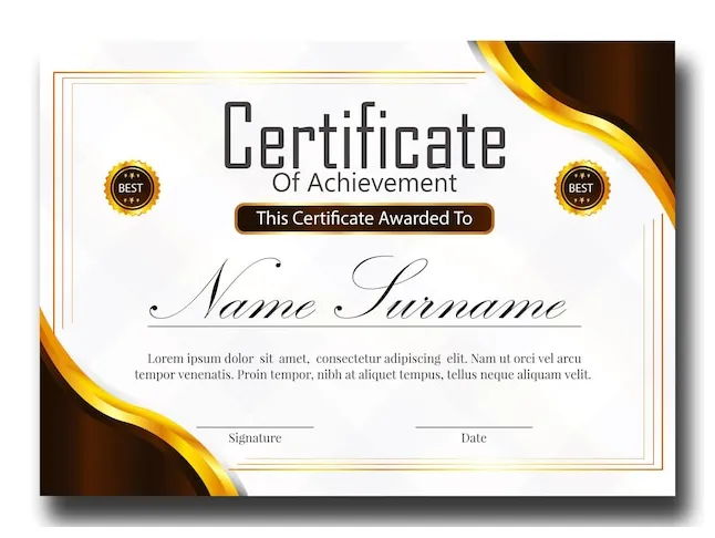 Premium vector a certificate for a certificate of award