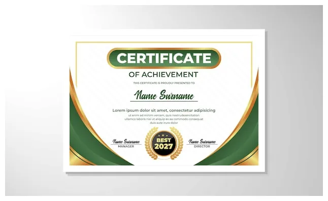 Premium vector a certificate for the award of award