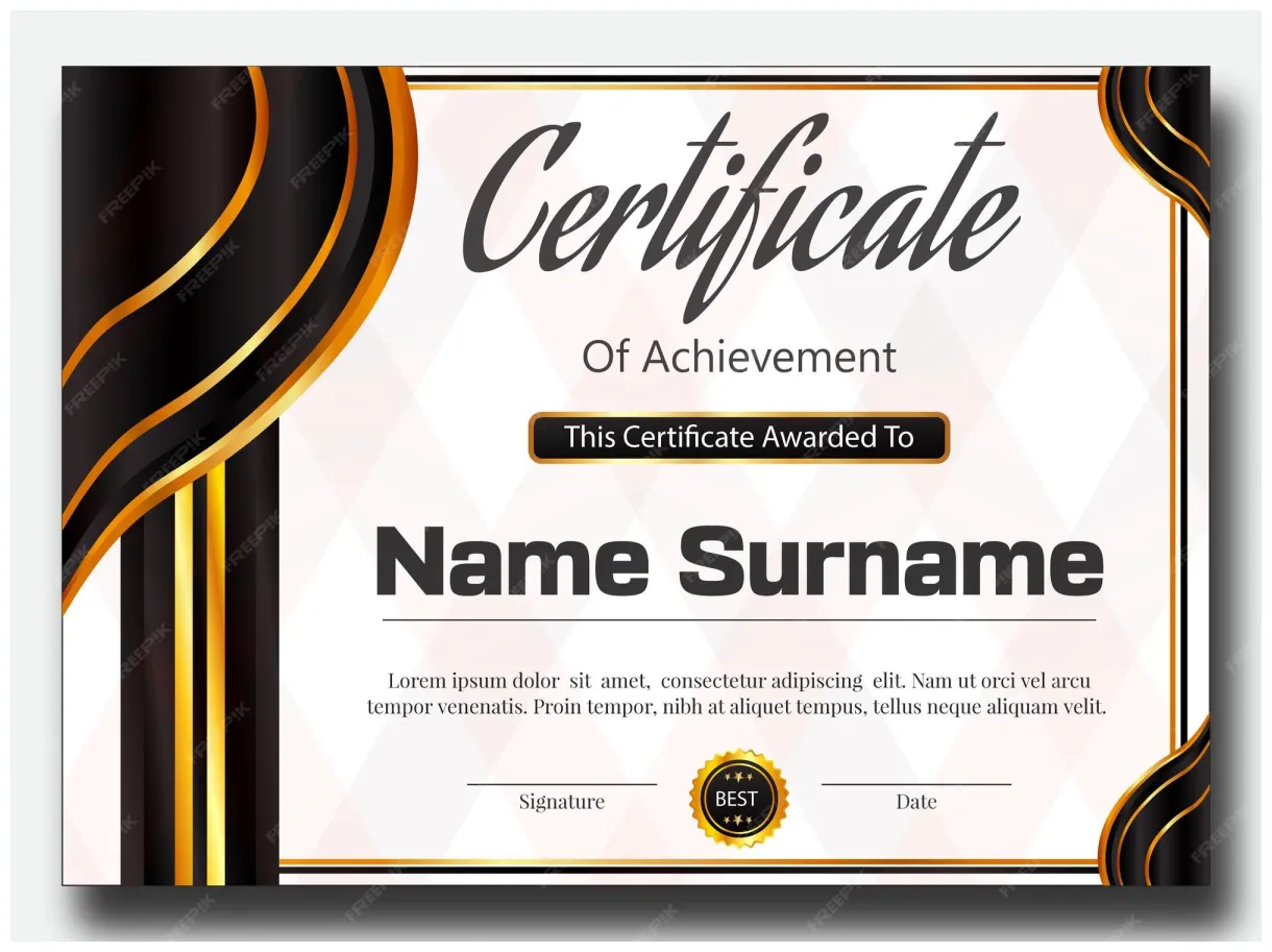 Premium vector a certificate for a certificate of award