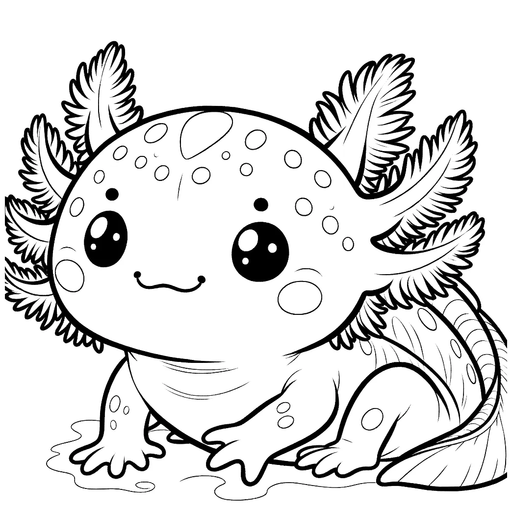 Axolotl sketch coloring page