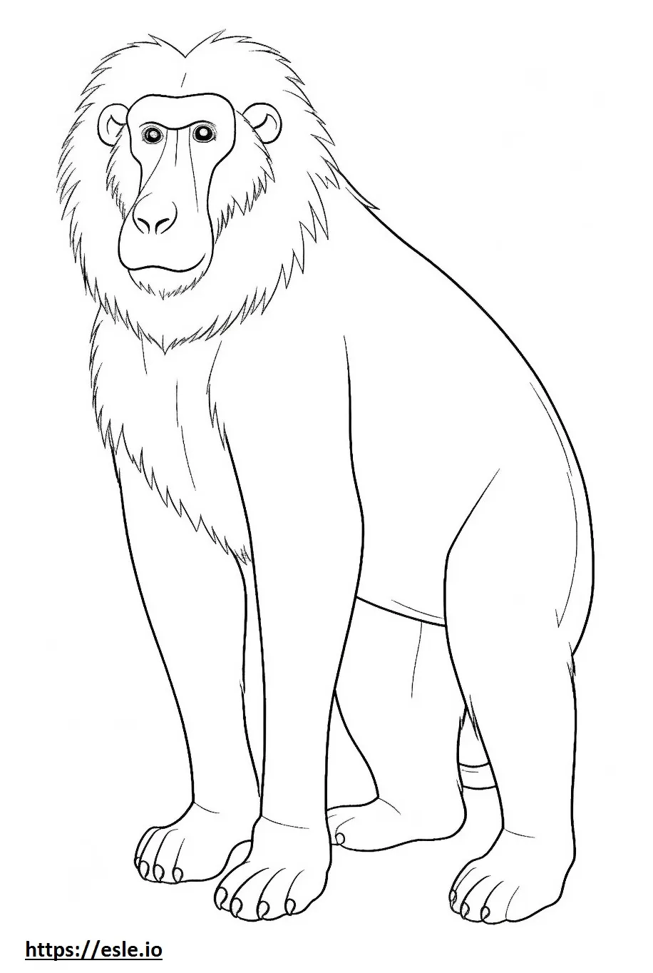 Baboon cartoon coloring page