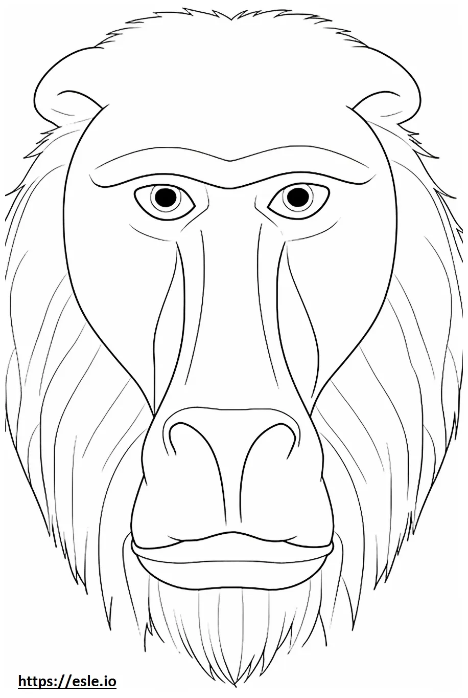 Baboon face coloring page