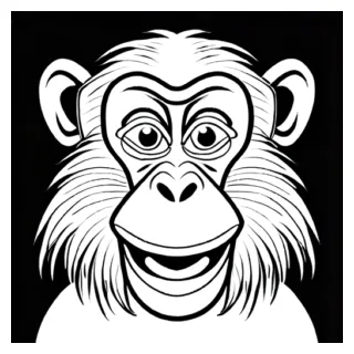 Cartoonish baboon face coloring page coloring jungle printable coloring page