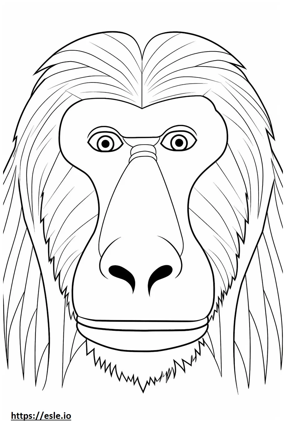 Baboon face coloring page