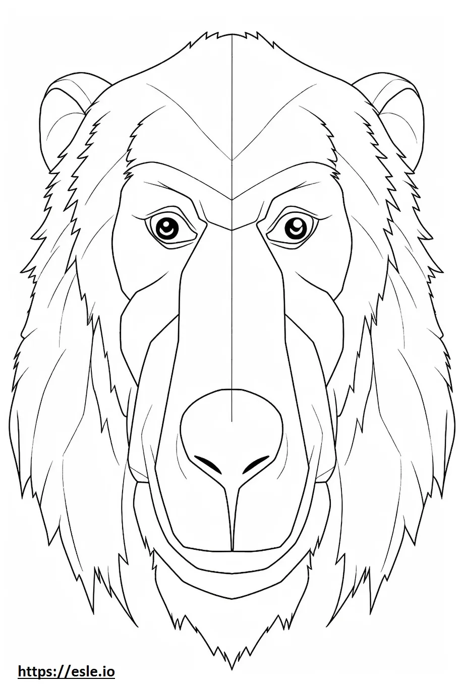 Baboon face coloring page