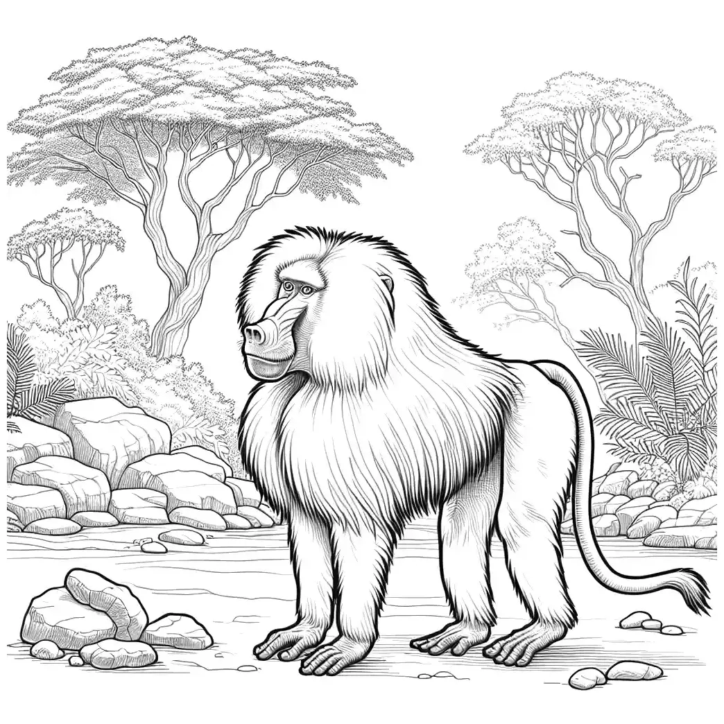 Baboon coloring page lulu pages