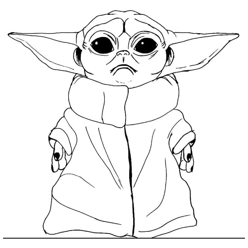 Baby Yoda Drawing coloring page - Download, Print or Color Online for Free