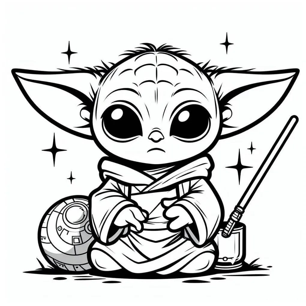 Print Baby Yoda coloring page - Download, Print or Color Online for Free