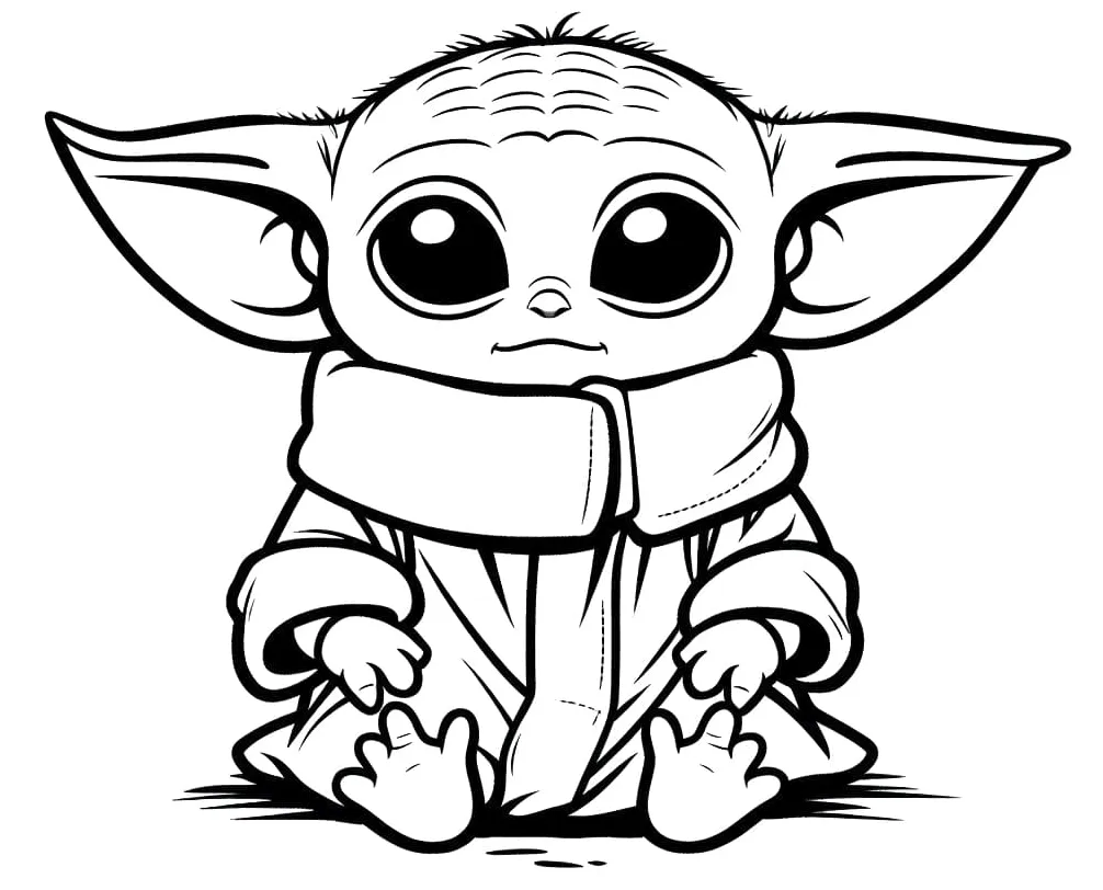 Friendly Baby Yoda coloring page - Download, Print or Color Online for Free
