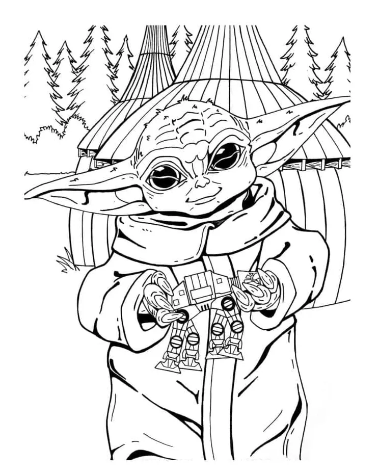 Baby Yoda coloring pages - ColoringLib