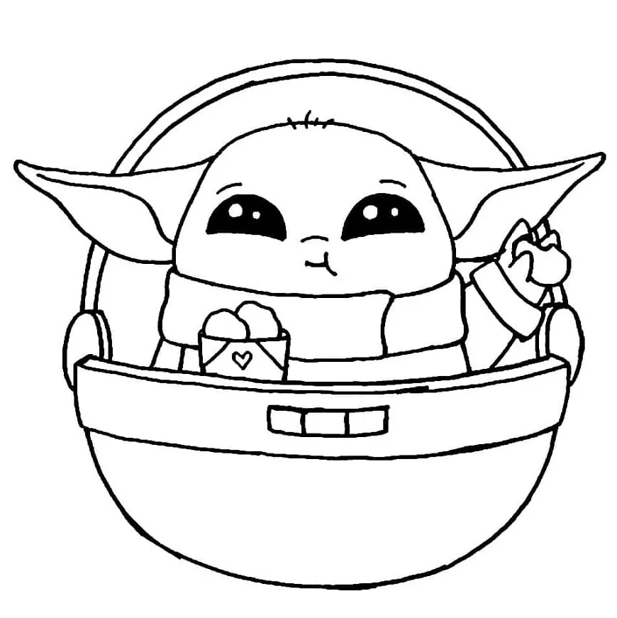 Coloring Page Baby Yoda & coloring book. 6000+ coloring pages.