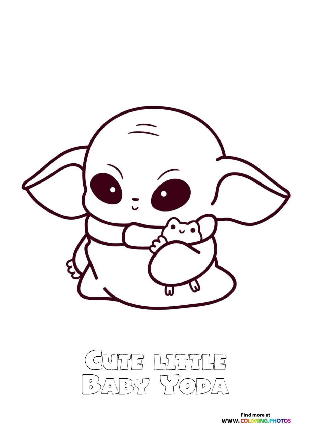 Cute little Baby Yoda - Coloring Pages for kids