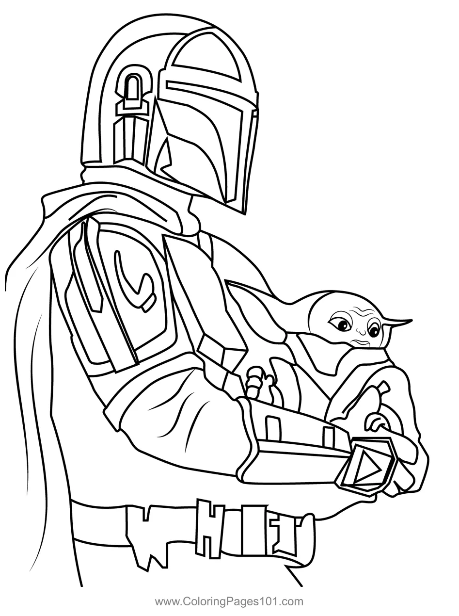 Baby Yoda 4 Coloring Page for Kids - Free Baby Yoda Printable Coloring