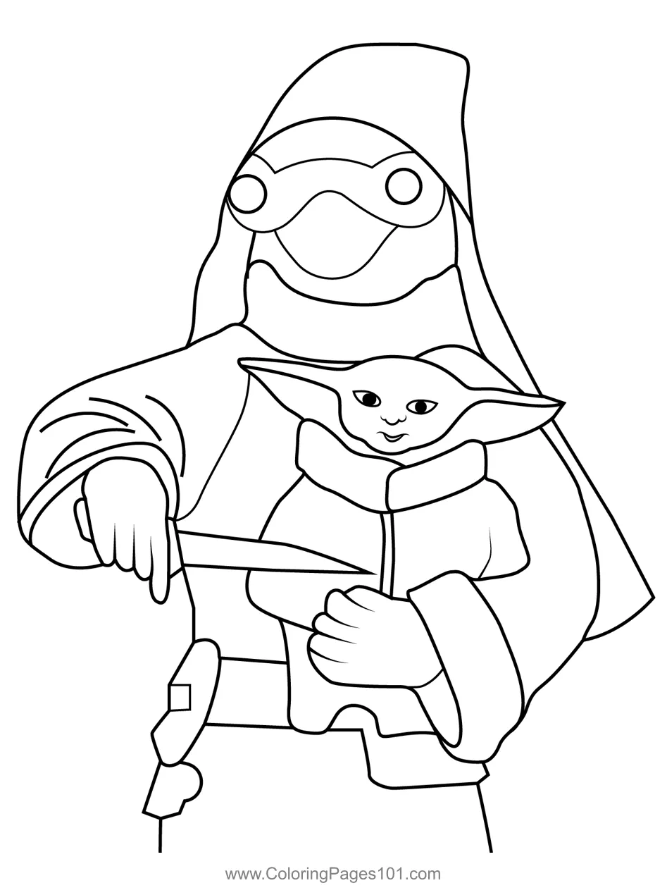 Baby Yoda 5 Coloring Page for Kids - Free Baby Yoda Printable Coloring