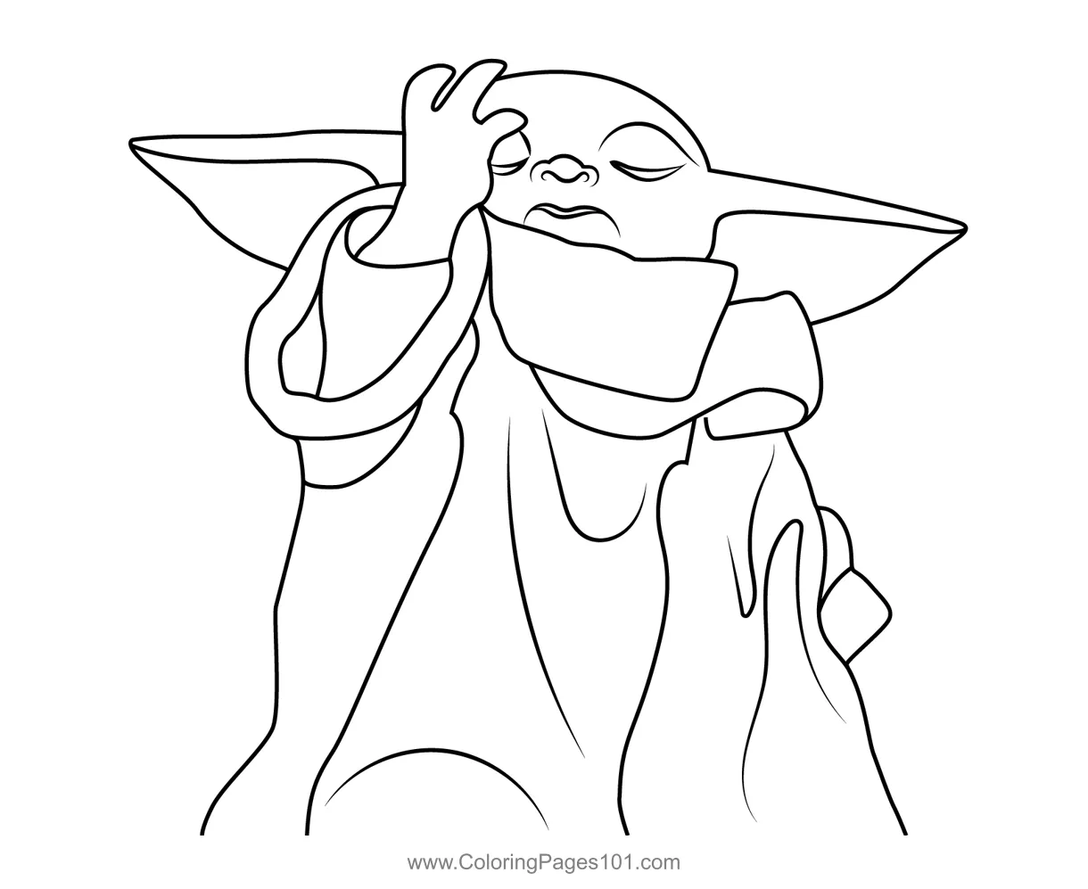 Baby Yoda 9 Coloring Page for Kids - Free Baby Yoda Printable Coloring