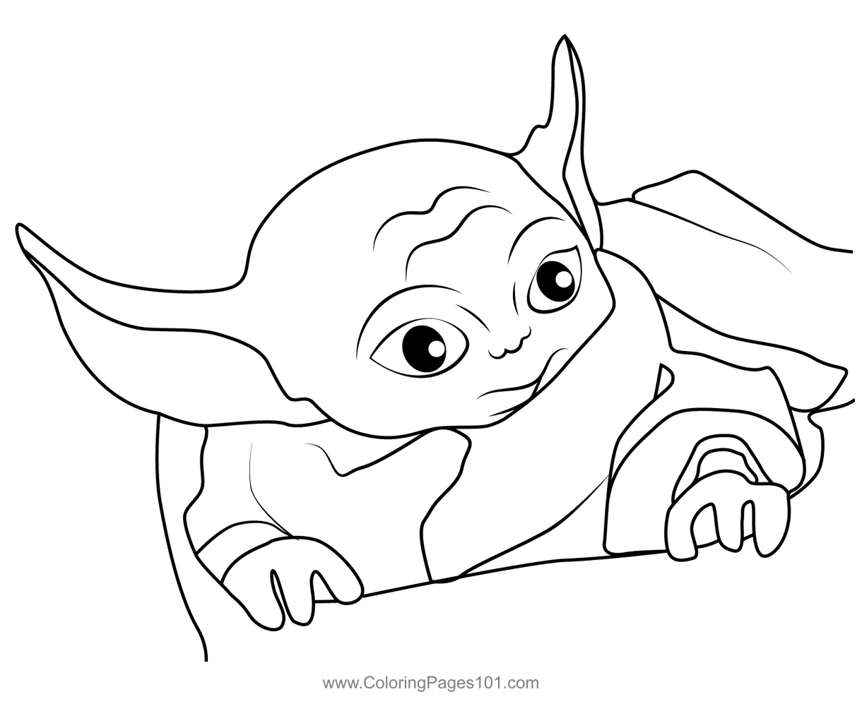 Baby Yoda 3 Coloring Page for Kids - Free Baby Yoda Printable Coloring