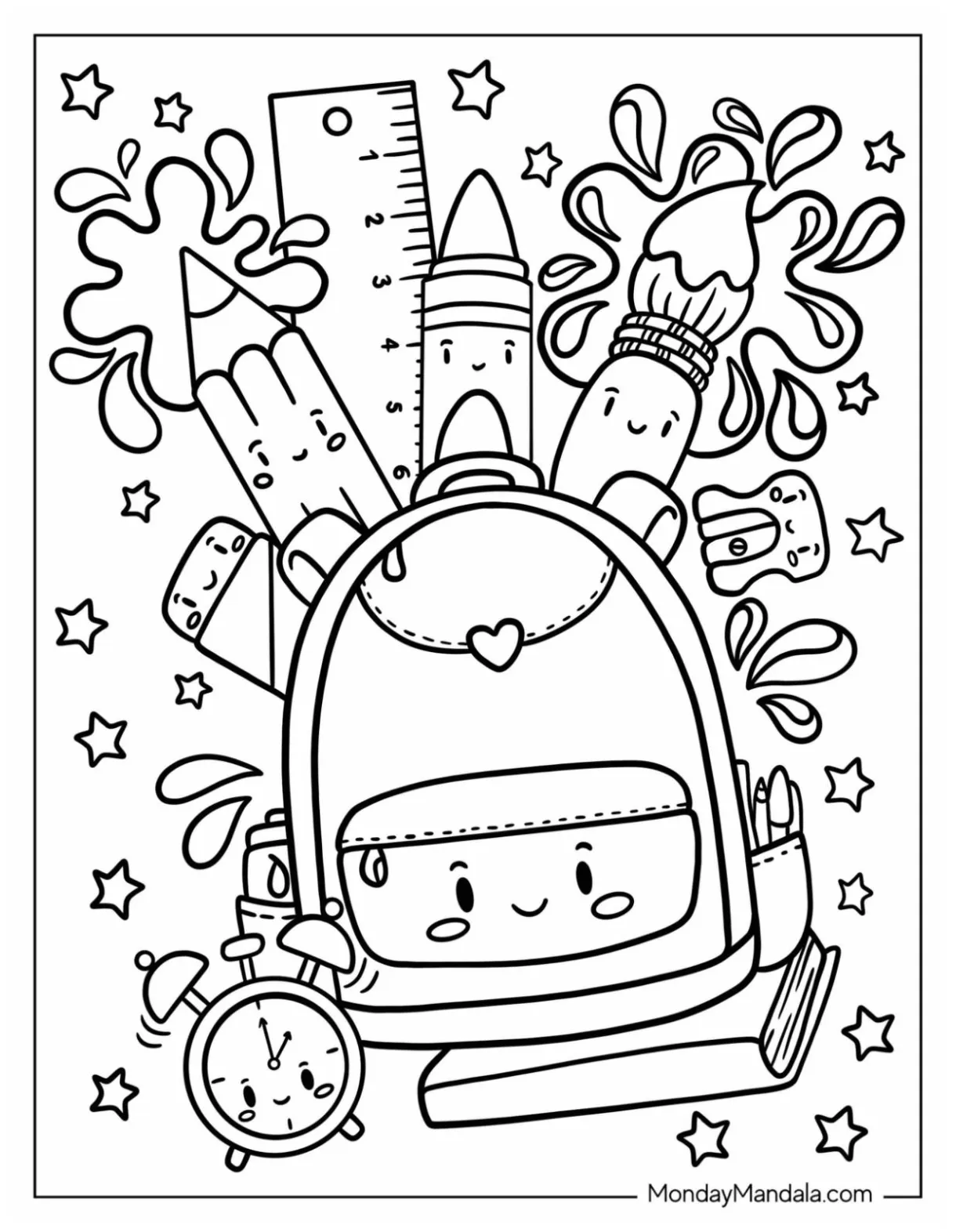 20 s free printables school coloring