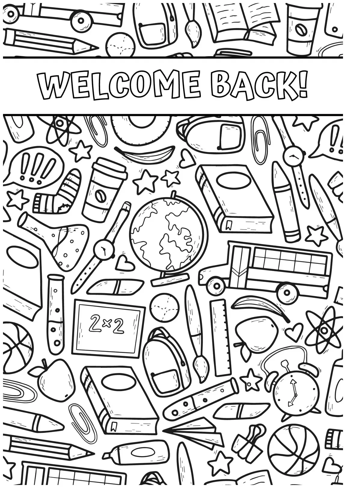 Back to school coloring page