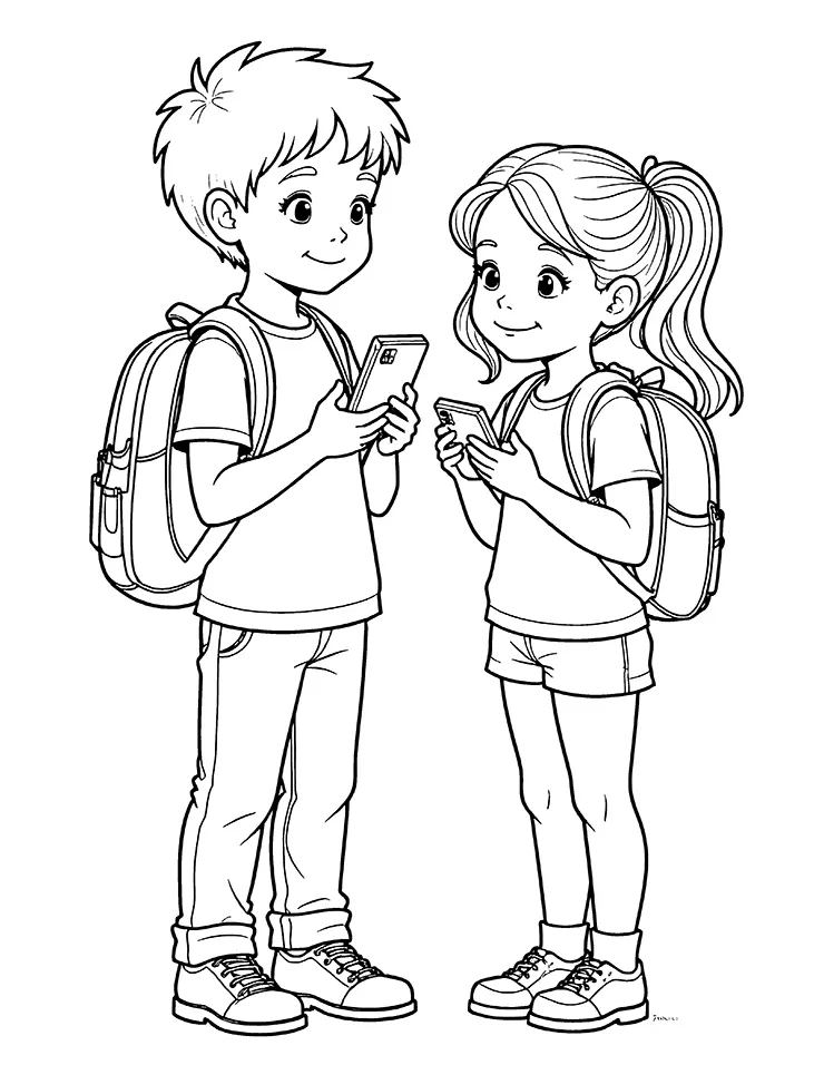 Backpacking coloring page