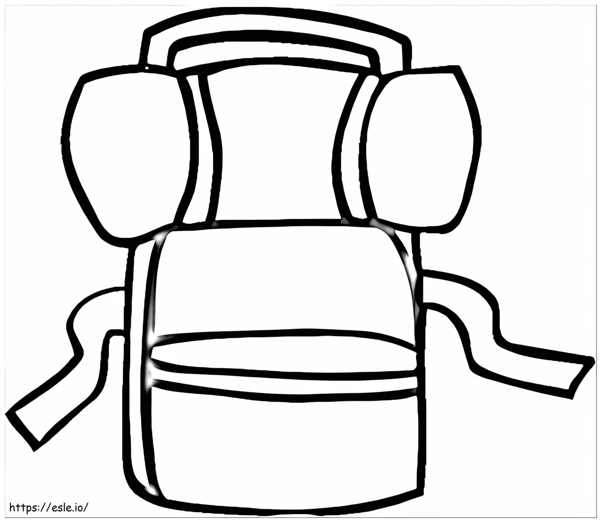 Camping backpack coloring page