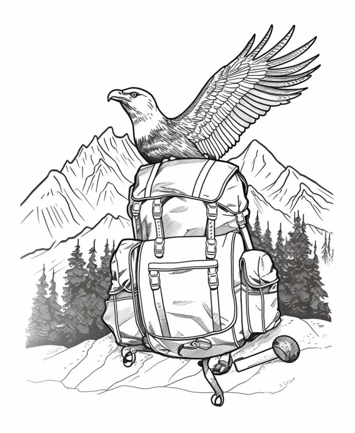 Hiking, camping and s you can color pages