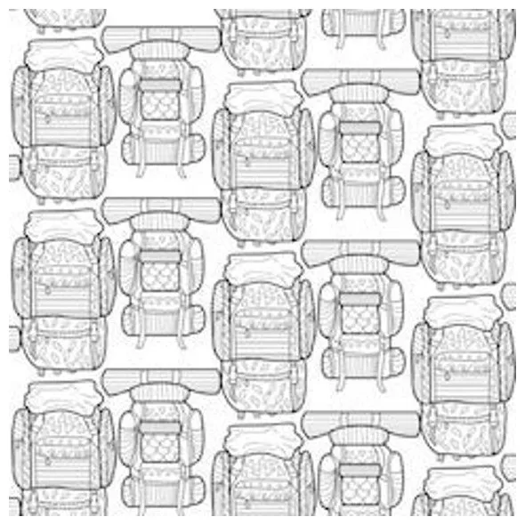 Hiking and backpacking printable coloring page, zentangle pattern