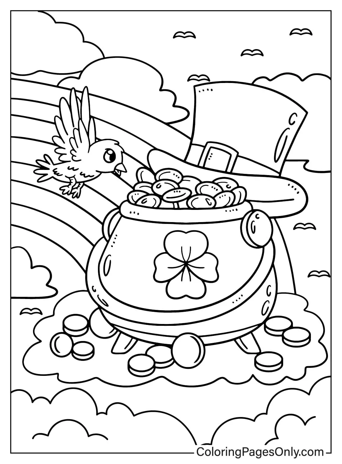 Lucky charms color page free printable coloring pages printable coloring page